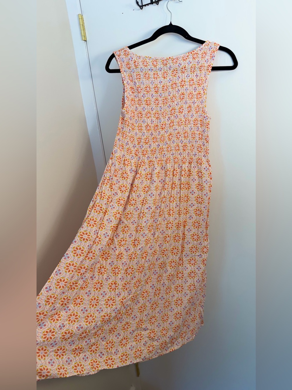 Sleeveless Maxi Dress in Peach Floral Print